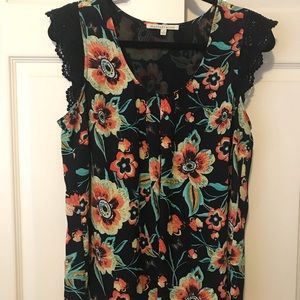 Daniel Rainn Lace Cap Sleeve Top